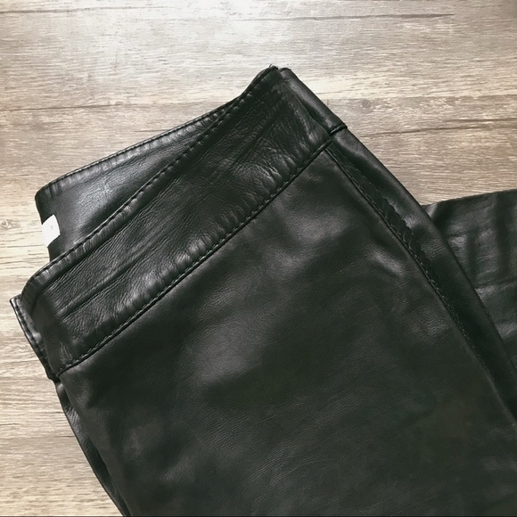 VINTAGE Black Authentic Leather Pants - Picture 2 of 3